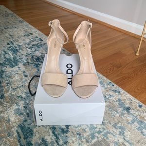 Aldo Fiollw Ankle Strap Suede Heels